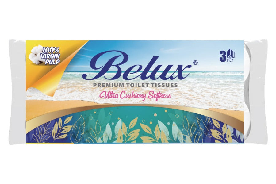 Belux Premium Toilet Tissues – 3 Ply Ultra Cushion Softness Made from 100% Virgin Pulp